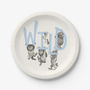 Assiettes En Carton SAUVAGE   Wild Things et Max - Bleu