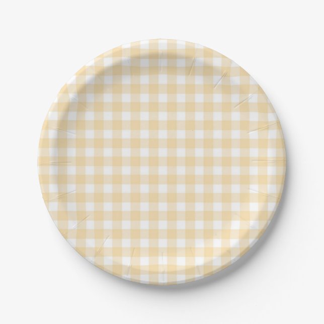 Assiettes En Carton Sauvez les plaques à papier de plaid neutre (Devant)
