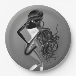 Assiettes En Carton Saxophoniste Luna magnifique