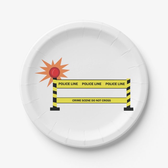 Assiettes En Carton Scène de crime de la police (Devant)