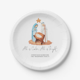 Assiettes En Carton Scène De Nativité Minimaliste Tout Est Nom Calme
