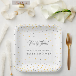Assiettes En Carton Scintillement peu de plats de baby shower d'étoil