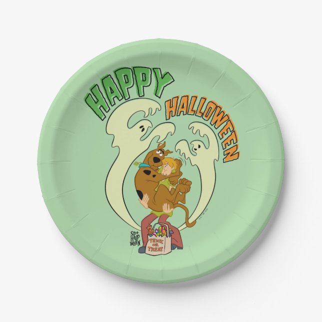 Assiettes En Carton Scooby-Doo | Bonne Halloween (Devant)