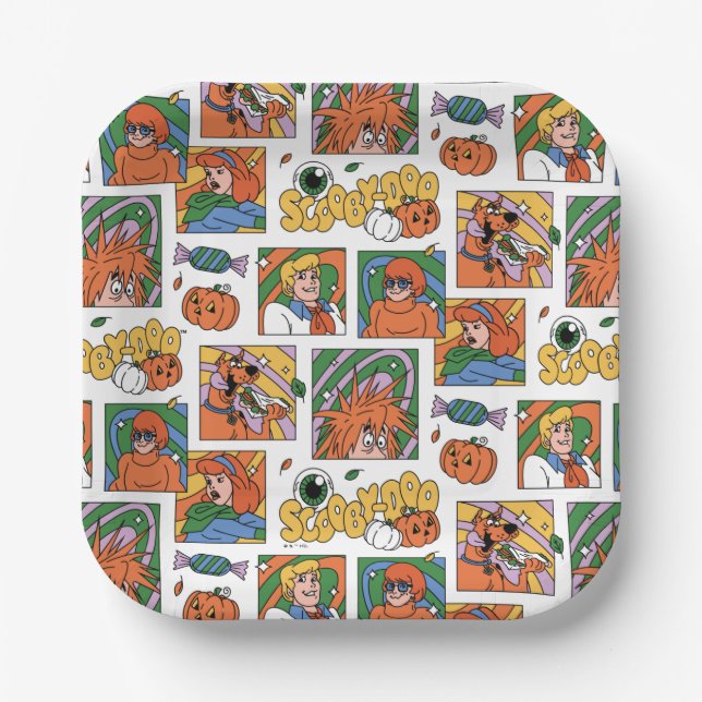 Assiettes En Carton Scooby-Doo Halloween Photos Pattern (Recto)