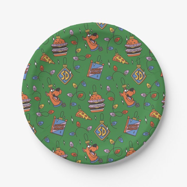Assiettes En Carton Scooby-Doo Holiday Snack Lights Pattern (Devant)