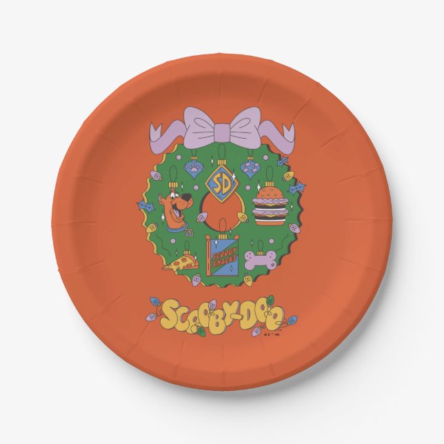 Assiettes En Carton Scooby-Doo Holiday Snack Wreath Graphic (Devant)
