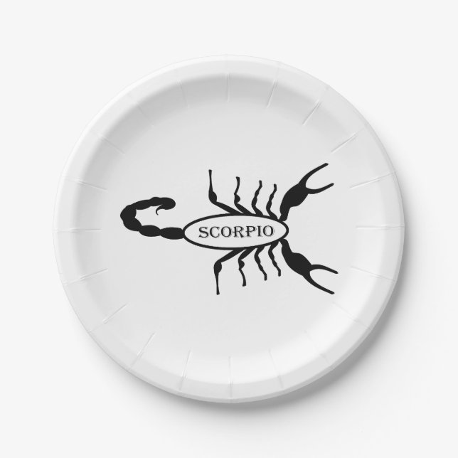 Assiettes En Carton Scorpio noir Scorpion étoile (Devant)