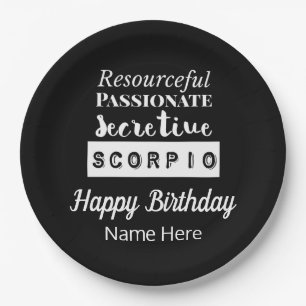 Assiettes En Carton Scorpio Zodiac Caractéristiques amusantes Annivers