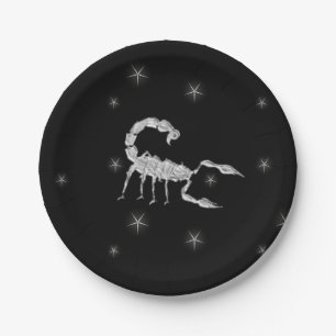 Assiettes En Carton Scorpion Design noir