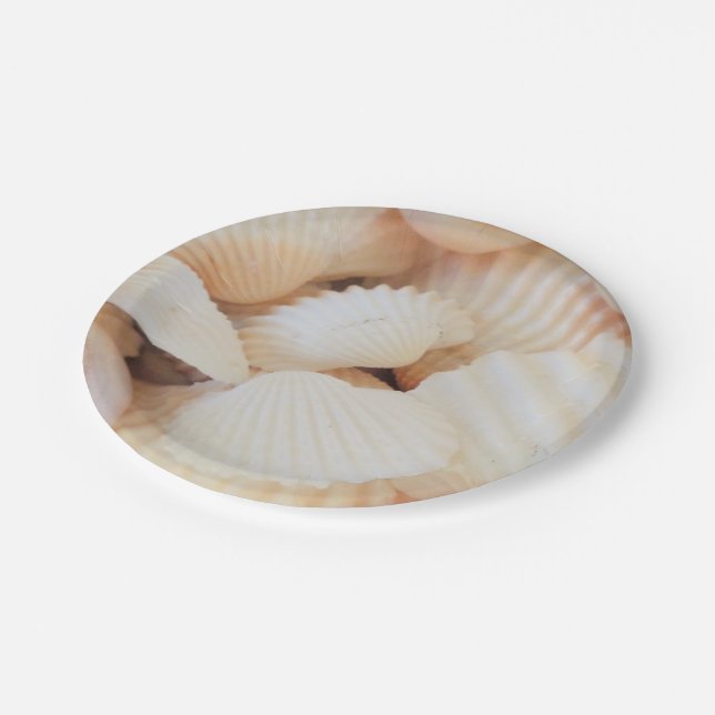 Assiettes En Carton Sea Shells Love, Summer Beach Pique-nique, Plaque  (Angle)
