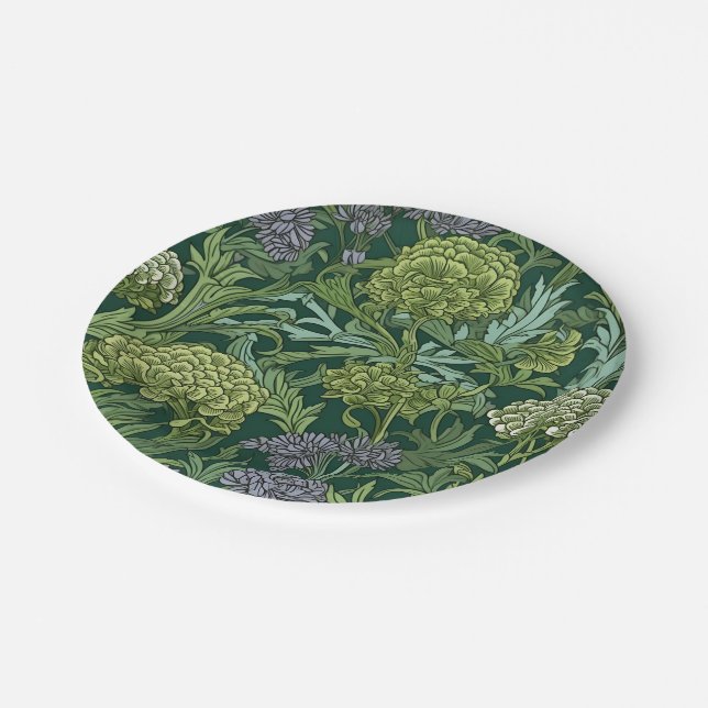 Assiettes En Carton Seamless William Morris style floral pattern (Angle)