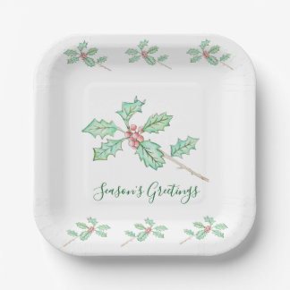 Assiettes En Carton Season's Greetings Paper Plate