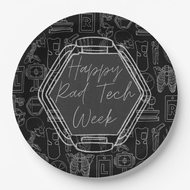 Assiettes En Carton Semaine de la technologie Rad (Devant)