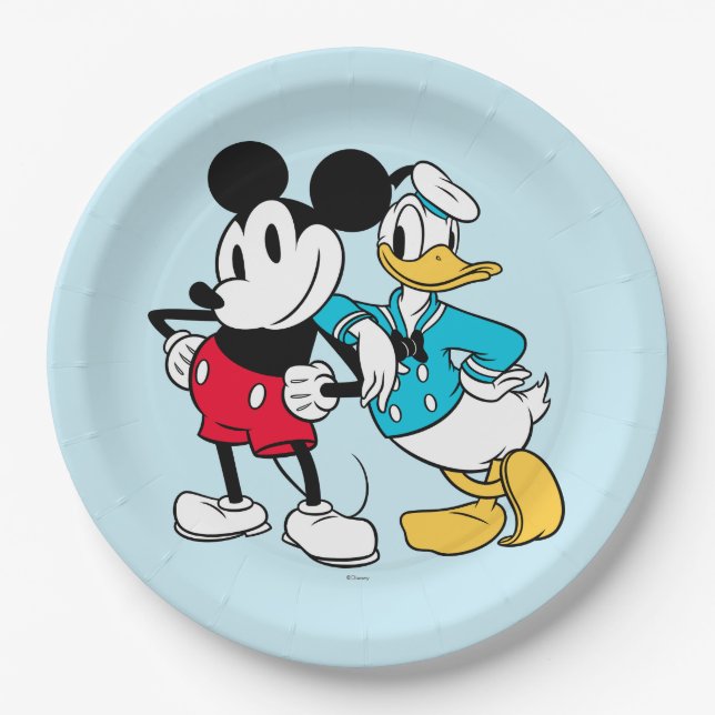 Assiettes En Carton Sensationnel 6  | Mickey Souris & Donald Duck (Devant)