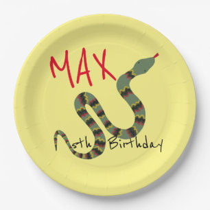 Assiettes En Carton Serpent à la découverte de l'anniversaire du safar