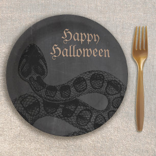 Assiettes En Carton Serpent d'Halloween adulte