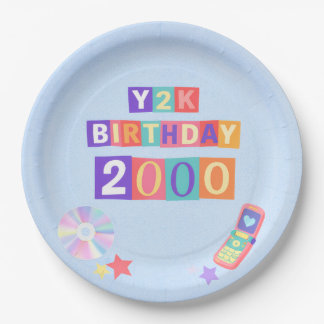 Assiettes En Carton Serviette de fête d'anniversaire Y2K années 2000 t