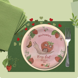 Assiettes En Carton Serviettes de fête "Berry First" aux escargots et 