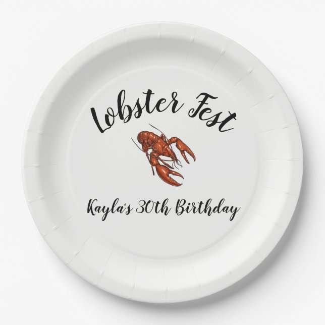 Assiettes En Carton Serviettes de la Fête du homard (Devant)