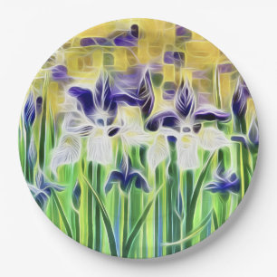 Assiettes En Carton Serviettes en papier Iris abstraites