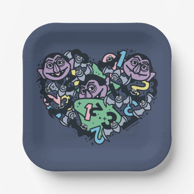 Assiettes En Carton Sésame Sésame | Comte von Count Doodle Heart (Recto)