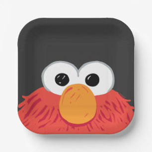 Assiettes En Carton Sesame Street Elmo Gros Visage