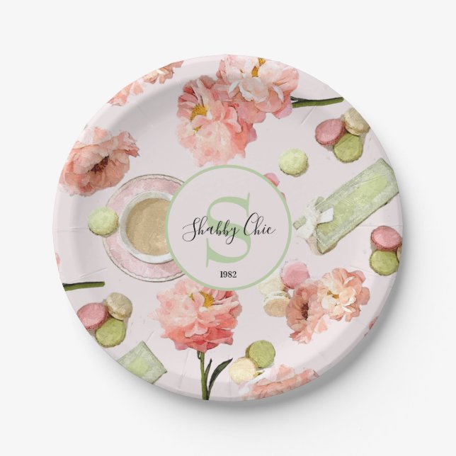 Assiettes En Carton Set de Trendy Shabby Chic (Devant)