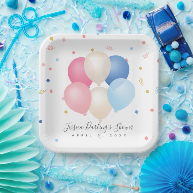 Assiettes En Carton Sexe neutre | Baby shower révélateur de genre (Fête)