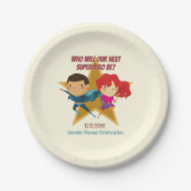 Sexe Révéler Superhero mignon bleu rose jaune