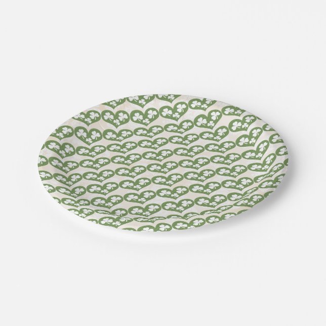 Assiettes En Carton Shamrock et Mariage de coeur (Angle)