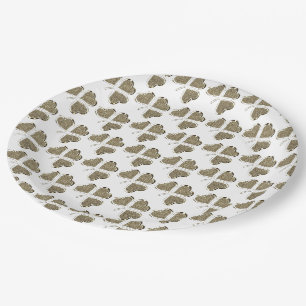 Assiettes En Carton Shamrock Motif Irish Clover Irlande Gold Elegant