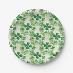 Assiettes En Carton Shamrock vert Clover Motif St Patrick's Day