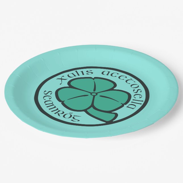 Assiettes En Carton Shamrock vert Saint Patrick's Day Floral Art (Angle)
