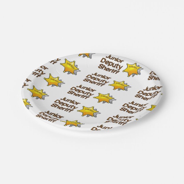 Assiettes En Carton Shérif adjoint junior (Angle)