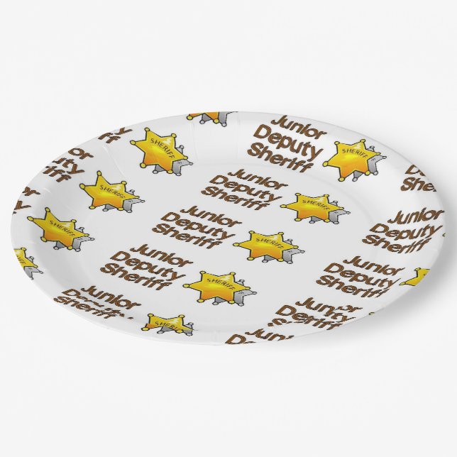 Assiettes En Carton Sheriff adjoint junior (Angle)
