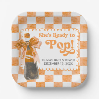 Assiettes En Carton She's Ready to Pop Baby Shower