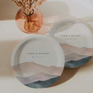 Assiettes En Carton Sierra Dusk   Mariage Sunset de Desert Mountain