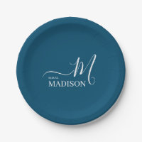 Signature bleue marine personnalisée Nom de famill