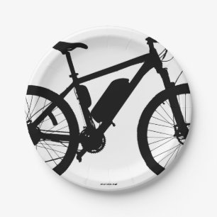 Assiettes En Carton Silhouette à bicyclette