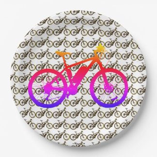 Assiettes En Carton Silhouette à bicyclette