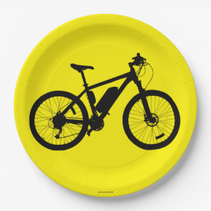 Assiettes En Carton Silhouette à bicyclette