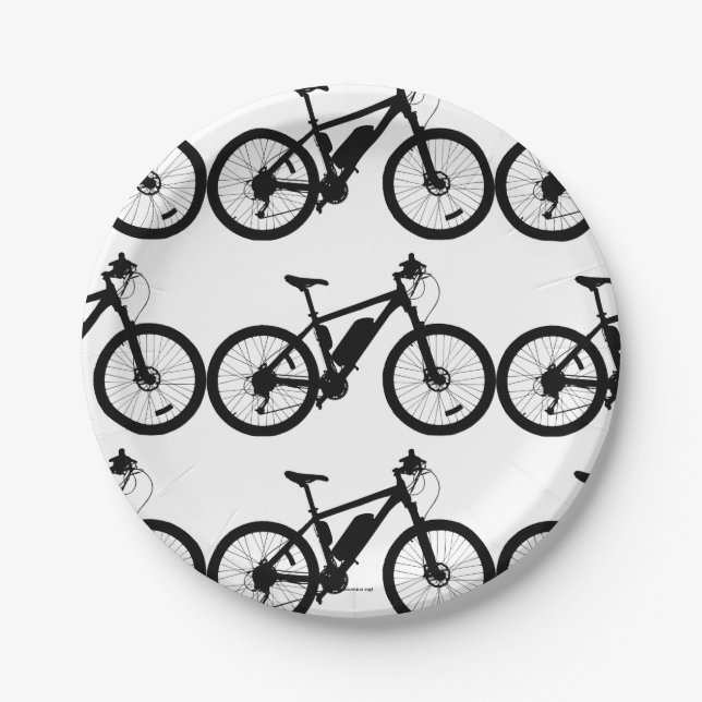 Assiettes En Carton Silhouette à bicyclette (Devant)