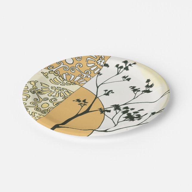 Assiettes En Carton Silhouette de l'arbre écarse par Megan Meagher (Angle)