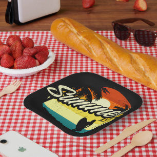 Assiettes En Carton Silhouette Rétro Vibes