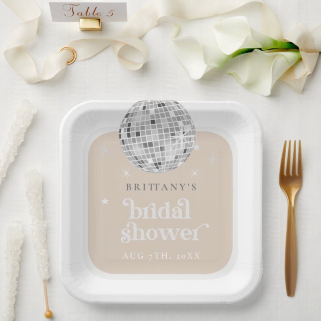 Assiettes En Carton Silver Retro Disco Fête des mariées Super Favorise (Mariage)