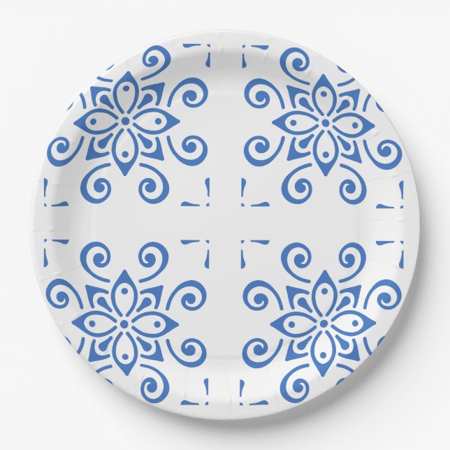 Assiettes En Carton Simple Azulejo (Devant)