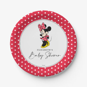 Assiettes En Carton Simple Baby shower Minnie Mouse moderne
