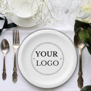 Assiettes En Carton Simple Business Logo Company Event