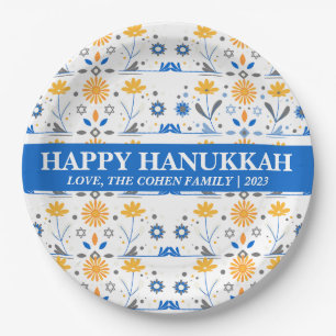 Assiettes En Carton Simple Élégant Moderne Photo de famille Hanukkah