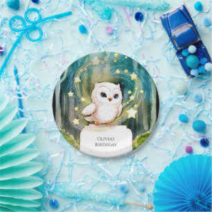 Assiettes En Carton Simple Into the Woods Owl Birthday